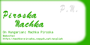 piroska machka business card